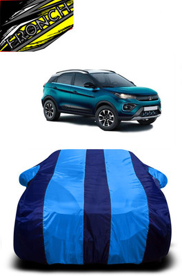 FRONCH Car Cover For Tata Nexon 1.2 Revotron XZA Plus DualTone (With Mirror Pockets)(Blue)