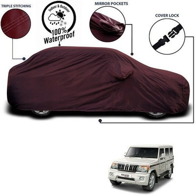ANTHUB Car Cover For Mahindra Bolero (With Mirror Pockets)(Maroon)