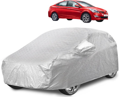 Caronix Car Cover For Hyundai Fluidic Verna (With Mirror Pockets)(Silver)
