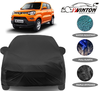 V VINTON Car Cover For Maruti Suzuki S-Presso (With Mirror Pockets)(Black)