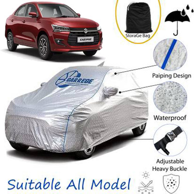 GARREGE Car Cover For Maruti Suzuki Dzire, Swift Dzire, Swift Dzire EX, Swift Dzire VXI (With Mirror Pockets)(Silver, For 2024 Models)