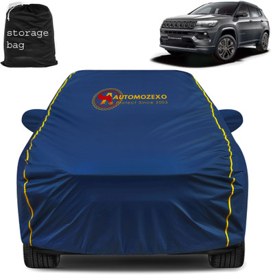 AUTOMOZEXO Car Cover For Jeep Compass (With Mirror Pockets)(Blue)