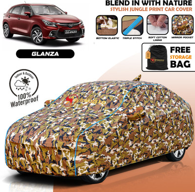 AUTOMOZEXO Car Cover For Toyota Glanza (With Mirror Pockets)(Multicolor)