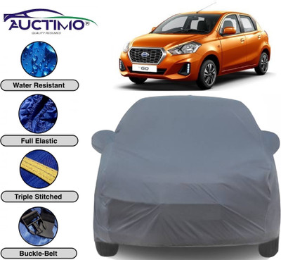 AUCTIMO Car Cover For Datsun Go (With Mirror Pockets)(Grey)