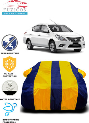 FUZICON Car Cover For Nissan Almera 1.5 SVE (With Mirror Pockets)(Yellow, Blue)