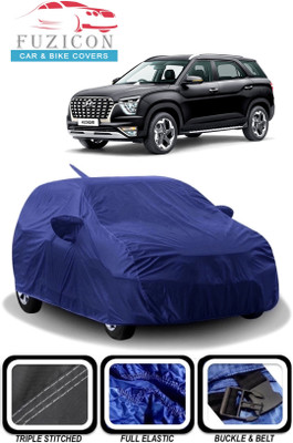 FUZICON Car Cover For Hyundai Alcazar (With Mirror Pockets)(Blue)