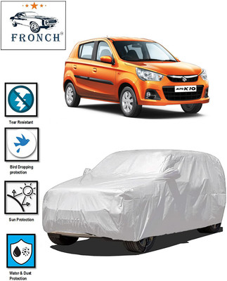 FRONCH Car Cover For Maruti Suzuki Alto K10 (With Mirror Pockets)(Silver)