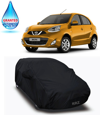 RRZ Car Cover For Nissan Micra (With Mirror Pockets)(Black, For 2020 Models)