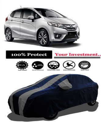 Amexride Car Cover For Honda Jazz 1.5 S i DTEC (With Mirror Pockets)(Grey)