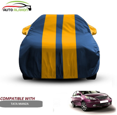 AUTO ALAXON Car Cover For Tata Manza (With Mirror Pockets)(Blue, Yellow)