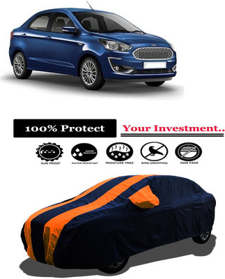 Amexride Car Cover For Ford Figo Aspire Trend Petrol (With Mirror Pockets)(Orange)