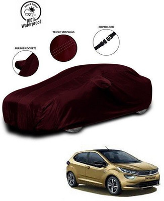 SEBONGO Car Cover For Tata Altroz (With Mirror Pockets)(Red)