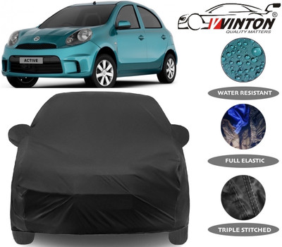 V VINTON Car Cover For Nissan Micra Active (With Mirror Pockets)(Black)