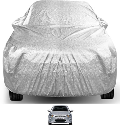 Auto Hub Car Cover For Hyundai Verna (With Mirror Pockets)(Silver)