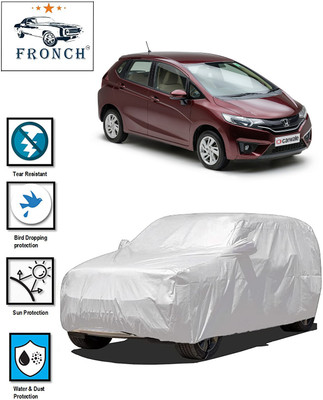 FRONCH Car Cover For Honda Jazz (With Mirror Pockets)(Silver)