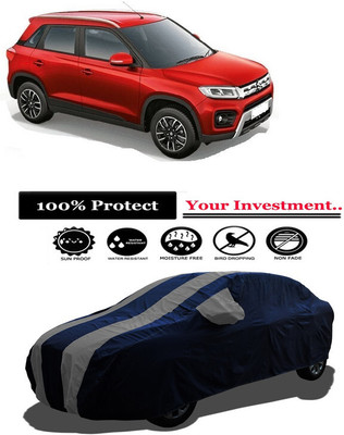 Amexride Car Cover For Maruti Suzuki Vitara Brezza ZXI AT Petrol (With Mirror Pockets)(Grey)