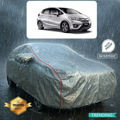 PAGORA Car Cover For Honda Jazz 1.2 V i VTEC (With Mirror Pockets)(Silver, Red)