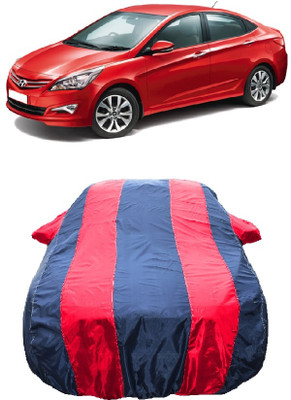 Wegather Car Cover For Hyundai Verna Fluidic INHR (With Mirror Pockets)(Red)