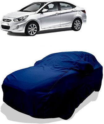 Coxtor Car Cover For Hyundai Verna VTVT 1.6 SX (With Mirror Pockets)(Blue)
