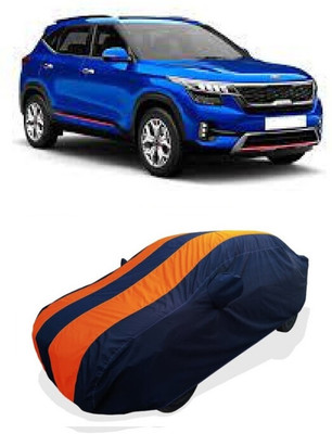 Coxtor Car Cover For Kia Seltos HTX Plus 1.5 Diesel (With Mirror Pockets)(Orange)