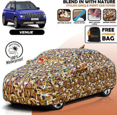 AUTOMOZEXO Car Cover For Hyundai Venue (With Mirror Pockets)(Multicolor)