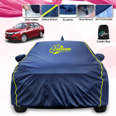 GARREGE Car Cover For Honda Amaze (With Mirror Pockets)(Blue, For 2025 Models)