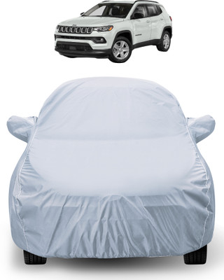 Auto Hub Car Cover For Jeep Compass (With Mirror Pockets)(Silver)