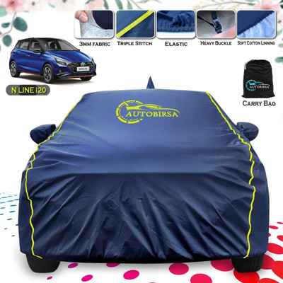 AUTOBIRSA Car Cover For Hyundai i20 Active 1.2 (With Mirror Pockets)(Blue)