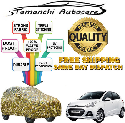 Tamanchi Autocare Car Cover For Hyundai Grand i10 (With Mirror Pockets)(Multicolor)