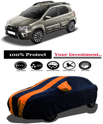 Amexride Car Cover For Toyota Etios Cross 1.2L G Petrol (With Mirror Pockets)(Orange)