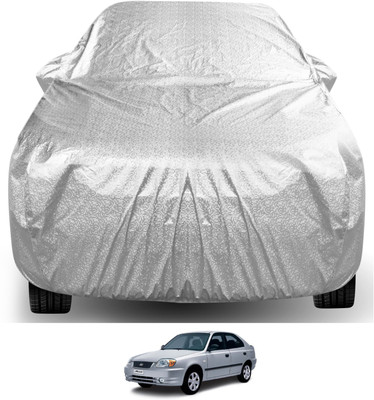 Auto Hub Car Cover For Hyundai Accent (With Mirror Pockets)(Silver)