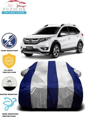 FUZICON Car Cover For Honda BR-V (With Mirror Pockets)(White, Blue)