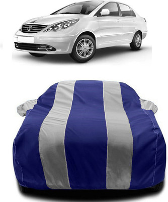 Autoprime Car Cover For Tata Manza (With Mirror Pockets)(White, Blue)