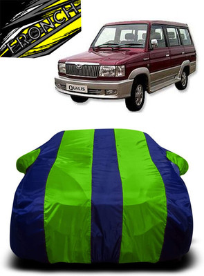 FRONCH Car Cover For Toyota Qualis FS B6 (With Mirror Pockets)(Green, Blue)