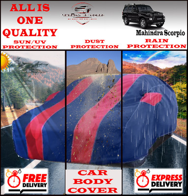 Tamanchi Autocare Car Cover For Mahindra Scorpio(Red, Black)
