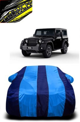 FRONCH Car Cover For Mahindra Thar (With Mirror Pockets)(Blue)