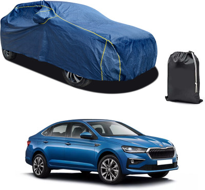 CODOKI Car Cover For Skoda Slavia (With Mirror Pockets)(Blue, For 2019, 2020, 2021, 2022, 2023 Models)