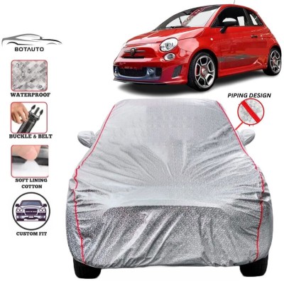 BOTAUTO Car Cover For Fiat Abarth, Universal For Car (With Mirror Pockets)(Silver, Red, For 2010, 2011, 2012, 2013, 2014, 2015, 2016, 2017, 2018, 2019, 2020, 2021, 2022, 2023 Models)