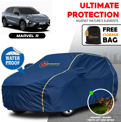 AUTOMOZEXO Car Cover For MG Universal For Car (With Mirror Pockets)(Blue)