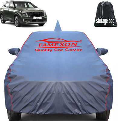 FAMEXON Car Cover For Kia SELTOS, Seltos GTK Petrol, Seltos GTX AT 1.4, Seltos GTX DCT Petrol (With Mirror Pockets)(Grey)