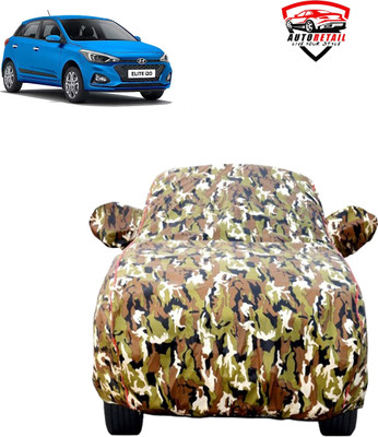 AutoRetail Car Cover For Hyundai Elite i20 (With Mirror Pockets)(Multicolor)