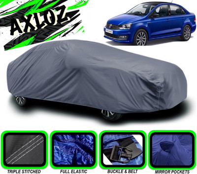 AXLOZ Car Cover For Volkswagen Vento (With Mirror Pockets)(Grey)