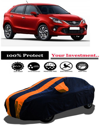 Amexride Car Cover For Toyota Glanza G Smart Hybrid Petrol (With Mirror Pockets)(Orange)