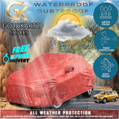 Tamanchi Autocare Car Cover For Datsun Go-Cross (With Mirror Pockets)(Red)