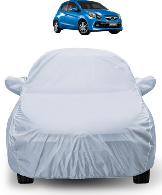 Auto Hub Car Cover For Honda Brio (With Mirror Pockets)(Silver)