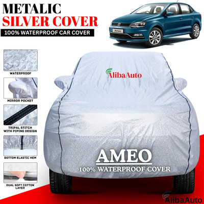AlibaAuto Car Cover For Volkswagen Ameo (With Mirror Pockets)(Silver, Black, For 2019, 2020, 2021, 2022, 2023, 2024 Models)