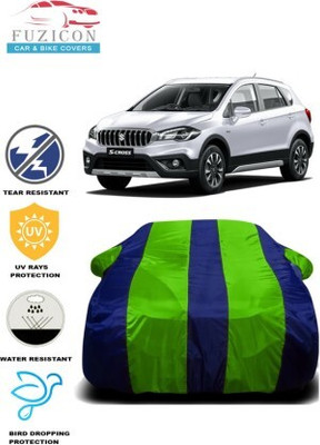 FUZICON Car Cover For Maruti S-Cross (With Mirror Pockets)(Green, Blue)