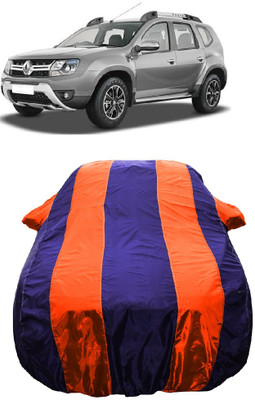 Wegather Car Cover For Renault Duster 110PS Diesel RxL AMT (With Mirror Pockets)(Orange, Blue)