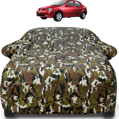 Caronix Car Cover For Mahindra Logan (With Mirror Pockets)(Brown)
