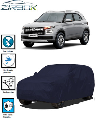 ZIRBOK Car Cover For Hyundai Venue (With Mirror Pockets)(Blue)
